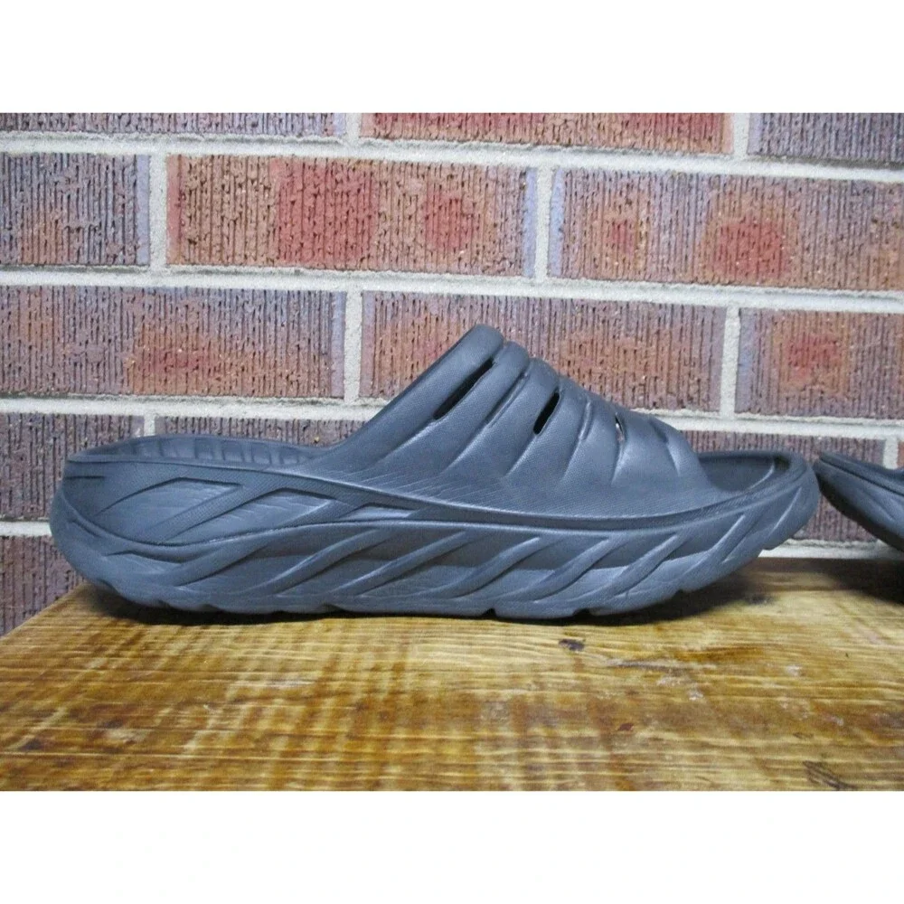 Hoka One One Mens Ora Recovery Slide Sandals Black Sport Shoes Size 10